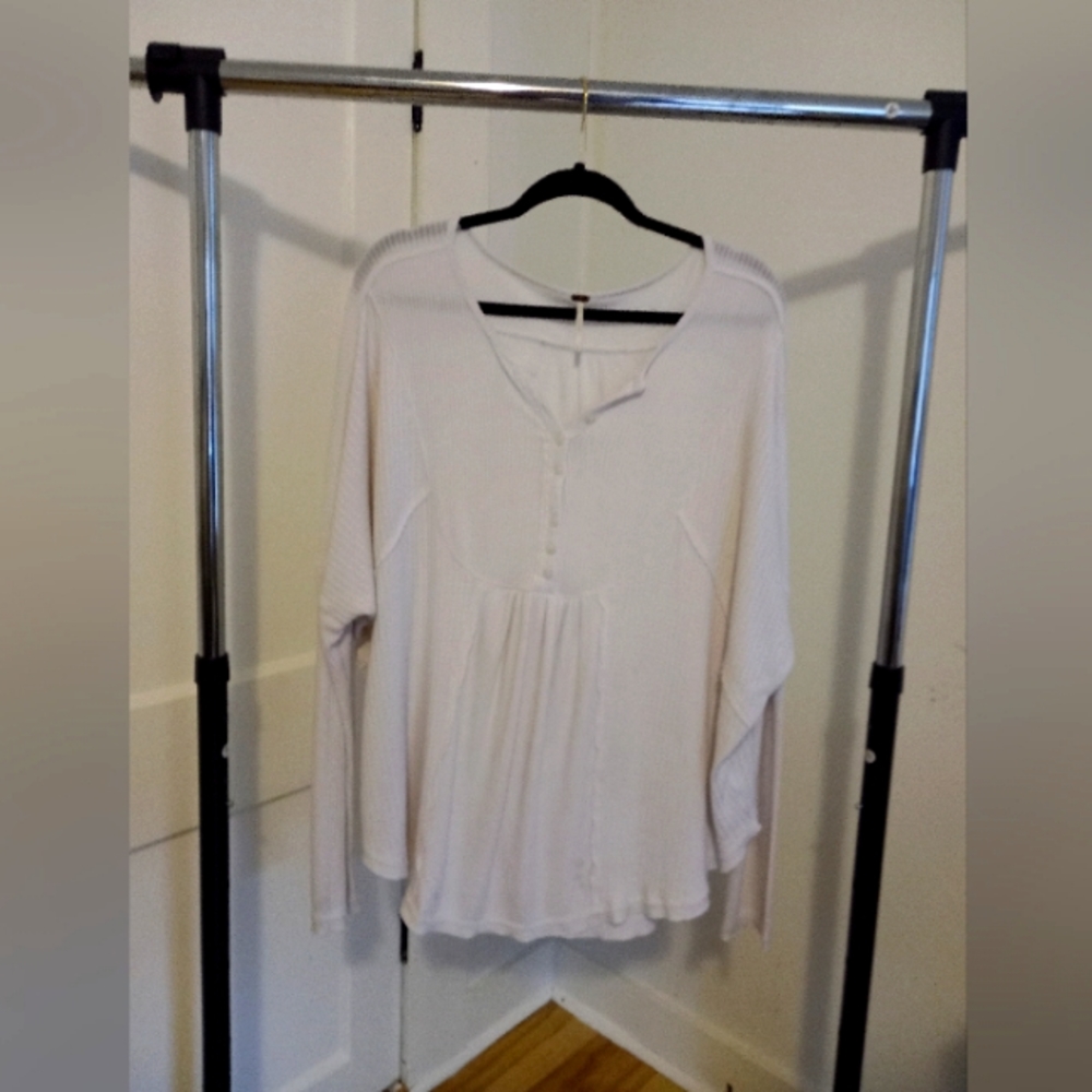 Free People White Henley M